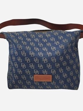 Dooney and Burke Signature Monogram Denim Hobo Bag